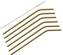 Cilio Trinkhalme STEEL ORO, gebogen