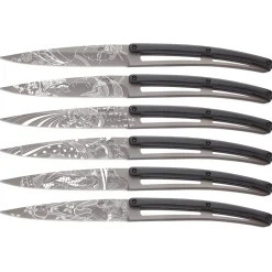 Deejo Steakmesser-Set Ebenholz "Japanisch"