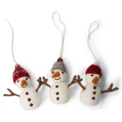En Gry & Sif 3er Set Schneemann 6cm, Filz