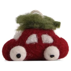 En Gry & Sif Kleines Auto m. Baum 6,5x5cm, Filz farbig