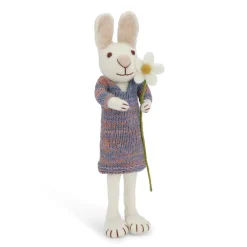 Filz Hase mit Kleid und Margerite 27cm