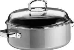 Fusiontec Mineral Schmortopf mit Glasdeckel, 28 cm, Platinum