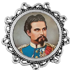 Gaudiknopf 20 mm verziert "Ludwig"