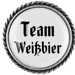 Gaudiknopf Anstecker "Team Weißbier"