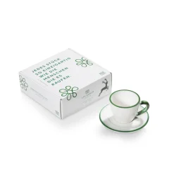 Gmundner Espressotasse "grüner Rand"