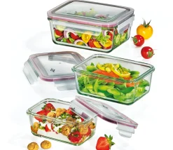 Küchenprofi Lunchbox/Vorratsdosen-Set Glas rechteckig, 3-tlg.