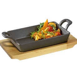 Küchenprofi Servierpfanne mit Holzbrett