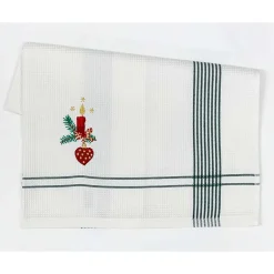 Kleinmann Küchentuch "Weihnachtskerze" grün 50x70 cm