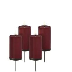Uyuni LED Pillar Candles Spike Wine red 5,8x10,1 cm