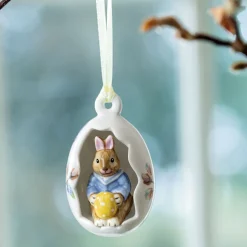 Villeroy & Boch Ei-Ornament Max, Blüten blau 4,5x4,5x7cm "Bunny Tales"