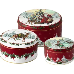 Villeroy & Boch Gebäckdose Set 3 19,7x9,4cm "Winter Collage Accessoires"