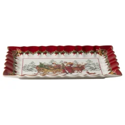 Villeroy & Boch Kuchenplatte eckig, Santa mit Schlitten 35x23x3,5cm "Toy's Fantasy"