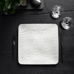Villeroy & Boch Manufacture Rock blanc Servierplatte quadratisch/Gourmetteller 32x32x1,5cm
