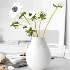 Villeroy & Boch Vase Perle hoch 16x16x20cm "Manufacture Collier blanc"