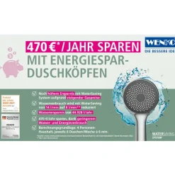 Wenko wassersparender Duschkopf Ø 9,5 cm