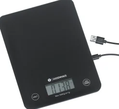 Zassenhaus Digitale Küchenwaage USB, schwarz "BALANCE"